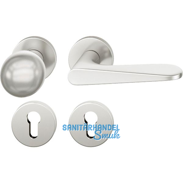 FSB Wechselgarnitur 12 1144 ASL auf Rosette PZ, Knopf fest, silber eloxiert