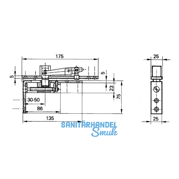 GEZE Zapfenband Modell B f�r Pendelt�ren mitT�rschiene, Stahl verzinkt