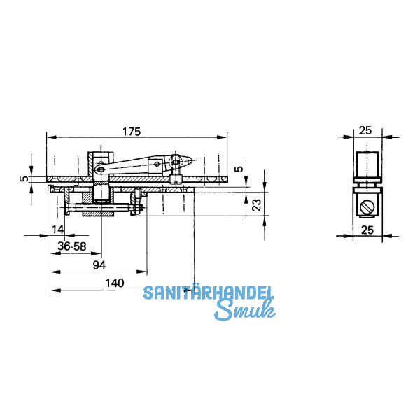 GEZE Zapfenband Modell C f�r Pendelt�ren mitT�rschiene, Stahl verzinkt
