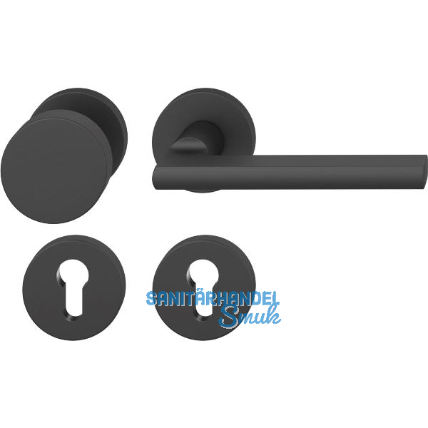 FSB Wechselgarnitur 12 1035 ASL auf Rosette PZ, Knopf fest, schwarz matt