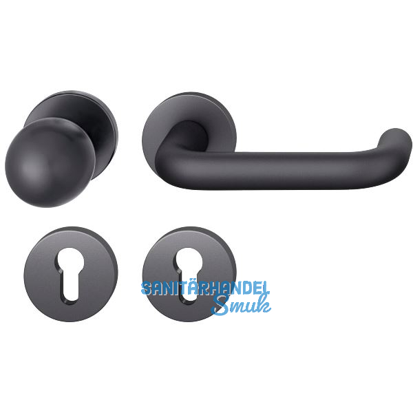 FSB Wechselgarnitur 12 1070 ASL auf Rosette PZ, Knopf drehbar, schwarz matt