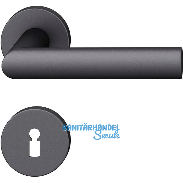 FSB Dr�ckergarnitur 12 1108 ASL auf Rosette BB, Aluminium schwarz matt