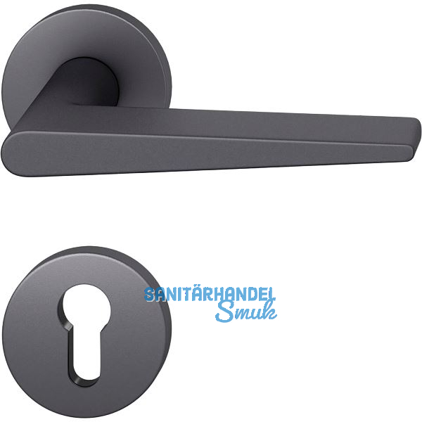 FSB Dr�ckergarnitur 12 1005 ASL auf Rosette PZ, Aluminium schwarz matt