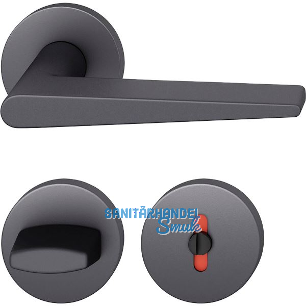 FSB Dr�ckergarnitur 12 1005 ASL auf Rosette WC, Aluminium schwarz matt