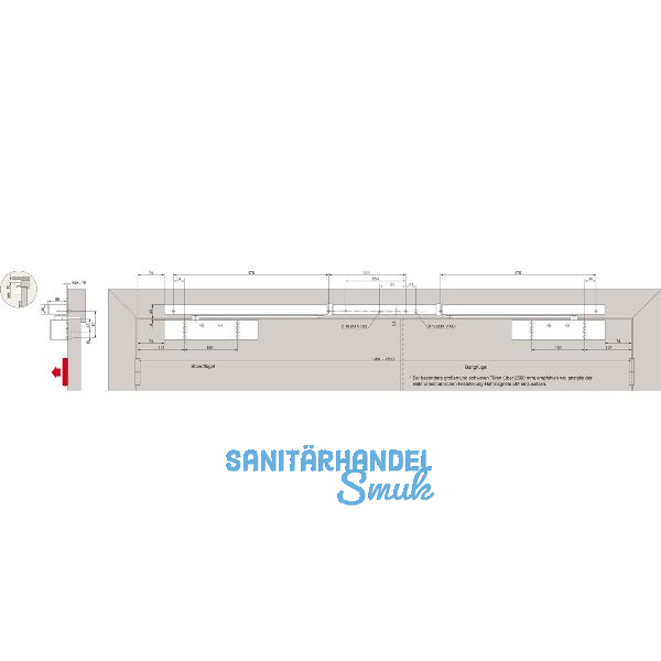 DORMAKABA Gleitschiene GSR-EMR1 G V XEA, silber