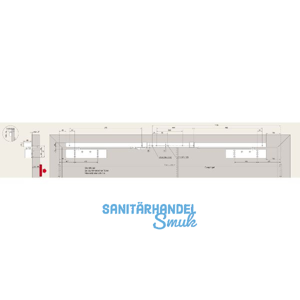 DORMAKABA Gleitschiene GSR-EMR2-V-BG- XEA, silber