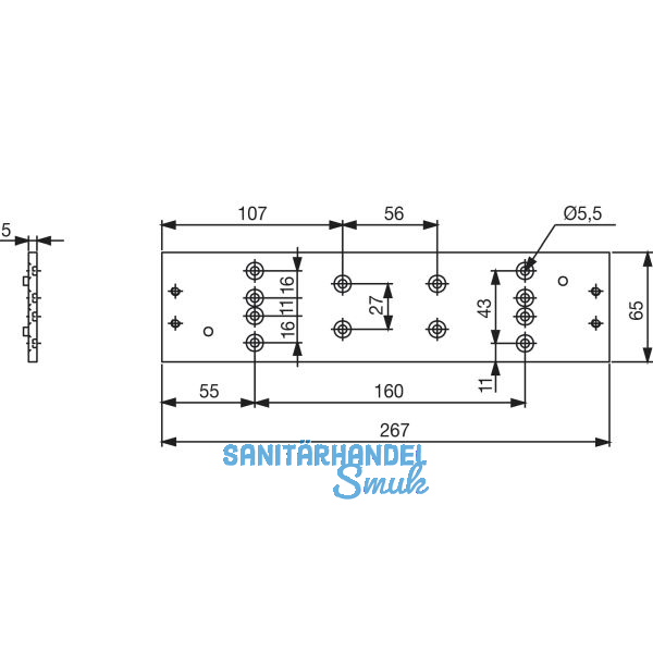 DORMAKABA Montageplatte TS 91, silber