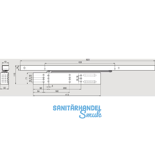 DORMAKABA T�rschlie�er TS99 FLR-K, Gleitschiene, kompakt, ab FB 800, silber