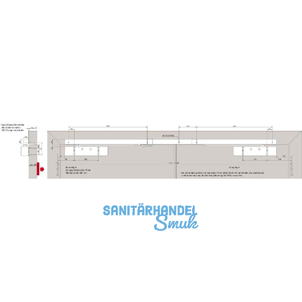 DORMAKABA T�rschlie�er TS 98 XEA GSR-BG-V, EN 1-6, mit Gleitschiene, silber