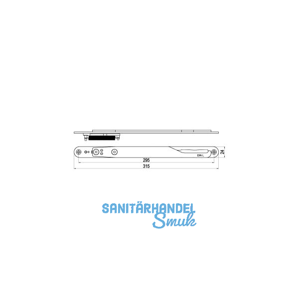 IMH-ABS Mitnehmerhaken GF UNI 24 V Gr.2, 315 x 24 mm,schwarz verzinkt,DIN links