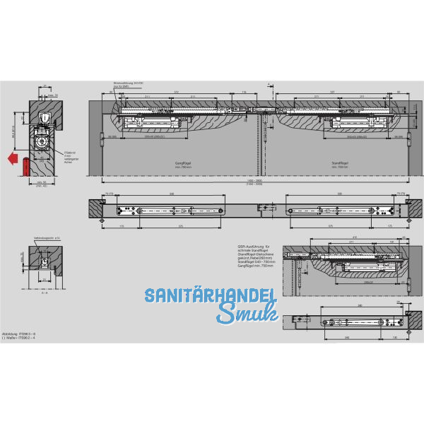 DORMAKABA Gleitschiene G 96 GSR-EMF K8/K12