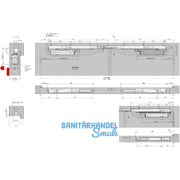 DORMAKABA Gleitschiene G 96 GSR-EMF 1