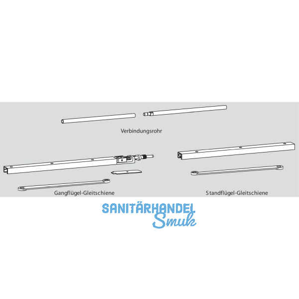 DORMAKABA Gleitschiene G 96 GSR K8/K12 kurz