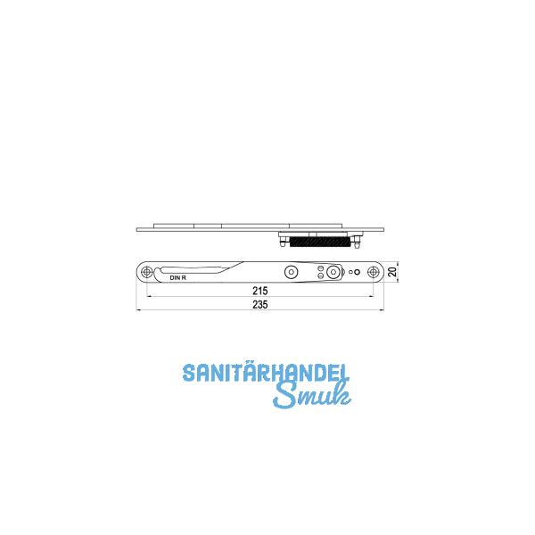 IMH-ABS Mitnehmerhaken GF UNI 20 V Gr.1, 235 x 20 mm,schwarz verzinkt,DIN rechts