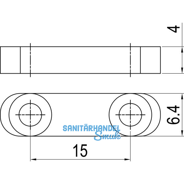 IMH-ABS Optionaler Gleitstein f�r Mitnehmerhaken, 24x6,4x4 mm, schwarz verzinkt