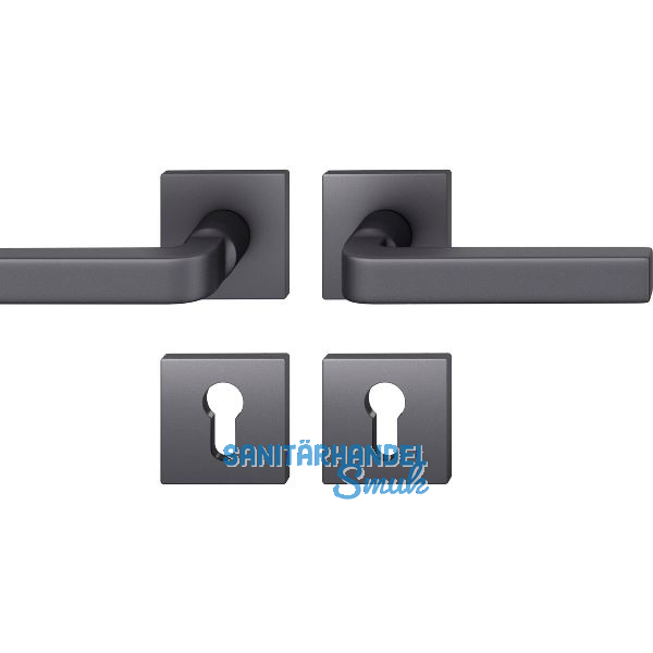 FSB Dr�ckergarnitur 12 1004 ASL auf Rosette PZ, Aluminium schwarz matt