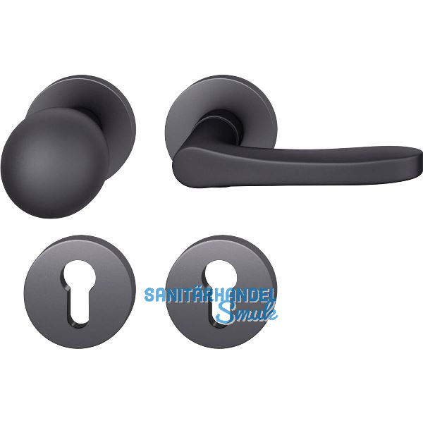 FSB Wechselgarnitur 12 1106 ASL auf Rosette, Aluminium schwarz matt