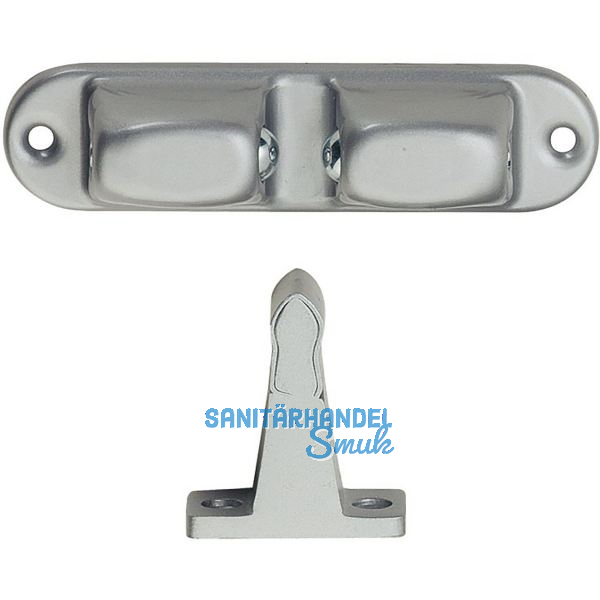 T�rhalter 1083 mit verstellbarer Druckkugel, Wandab. 70mm,Alu/Stahl silber lack.