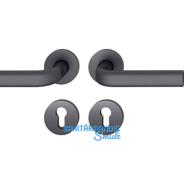 FSB Dr�ckergarnitur 12 1242 ASL auf Rosette PZ, Aluminium schwarz matt