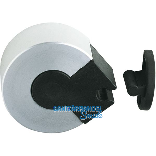 T�rhalter mit Kunststoffklemm-Mechanismus und Puffer, H�he 25 mm, silber elox.