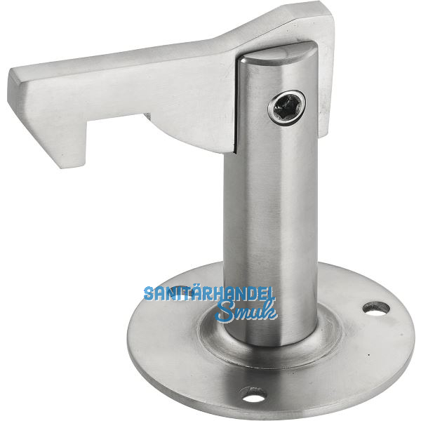Torhalter 1311 mit Haltewinkel f�r Wand- und Bodenmontage, Stahl silber lackiert