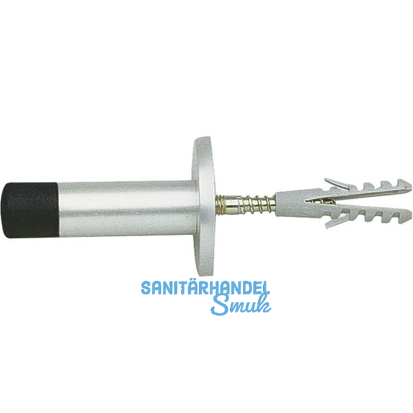 GRUNDMANN Wandt�rpuffer - � 20 mm, L= 75 mm, mit Gummikappe, silber eloxiert