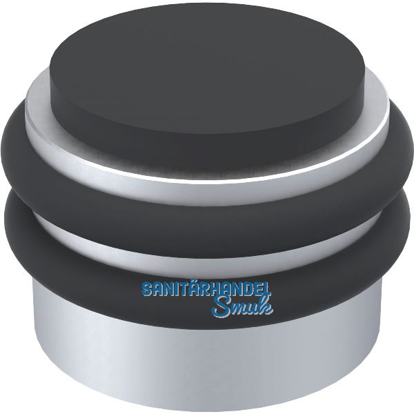 KWS Boden- und Wandt�rpuffer 2053, Gummi schwarz � 42 mm, Alu silber eloxiert
