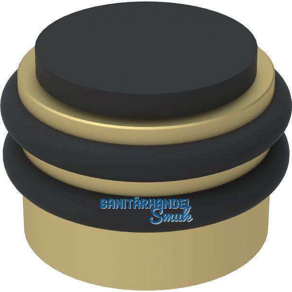 KWS Boden- und Wandt�rpuffer 2053,Gummi schwarz �42mm,Alu messingf�rbig eloxiert