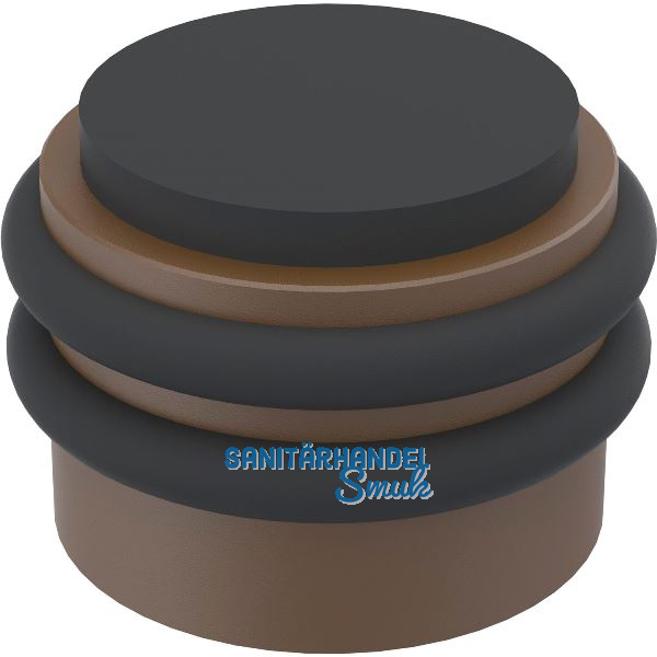 KWS Boden- und Wandt�rpuffer 2053,Gummi schwarz �42mm, Alu dunkelbraun eloxiert