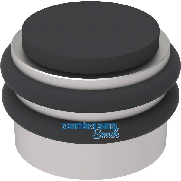 KWS Boden- und Wandt�rpuffer 2053, Gummi schwarz � 42 mm, Edelstahl matt