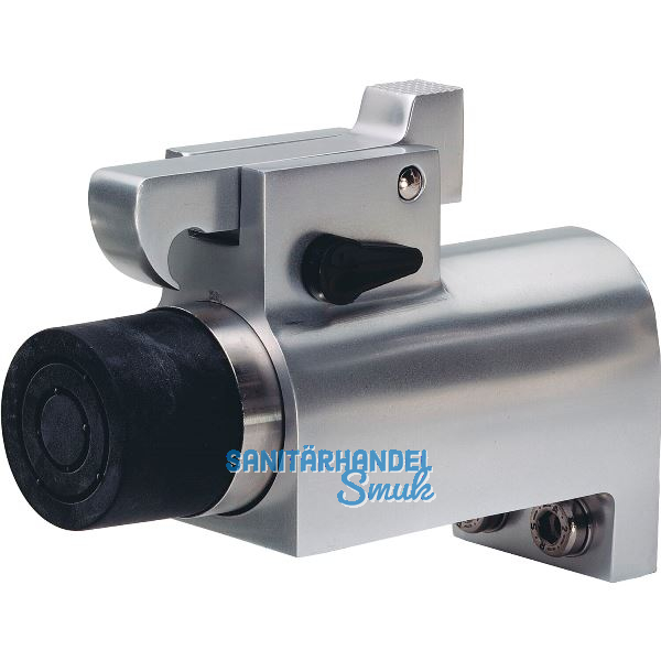 Torhalter 1011 mit Fanghaken und Puffer, Wandmontage, Alu silber eloxiert