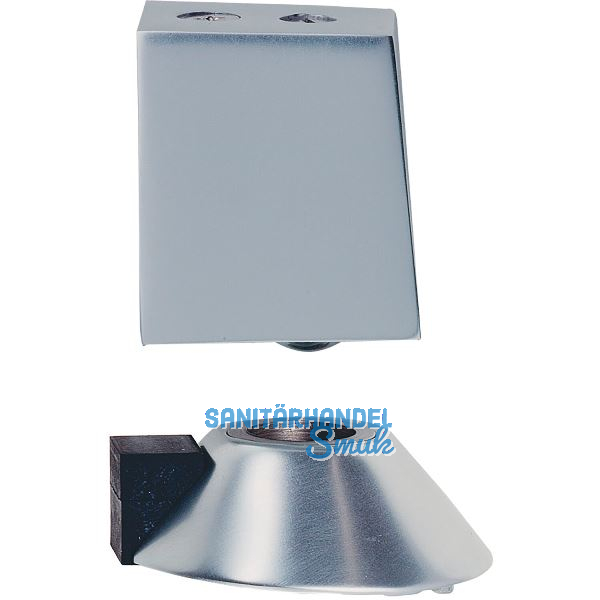 T�rfeststeller 1023 mit Gummipuffer und Kugel, Aluminium silber eloxiert