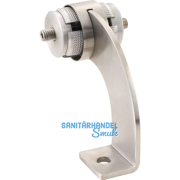 KWS Mittelst�tze WS gebogen 90�, Rundrohr, f. Au�en � 35mm, links,Edelstahl matt