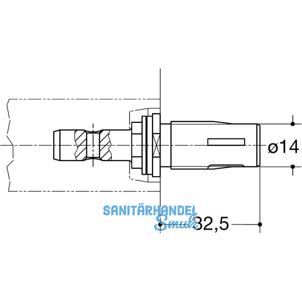 HEWI Befestigungszubeh�r BA 5.2 gerade - TS 40 - 50mm, Stahl verzinkt