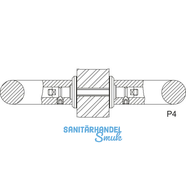 KWS Befestigungszubeh�r Glas P4 - paarweise, M6 x 45, Edelstahl