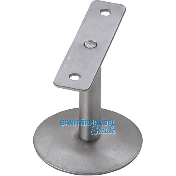 Handlauftr�ger flach, Rosetten � 60 mm, Wandabstand 58 mm, Edelstahl