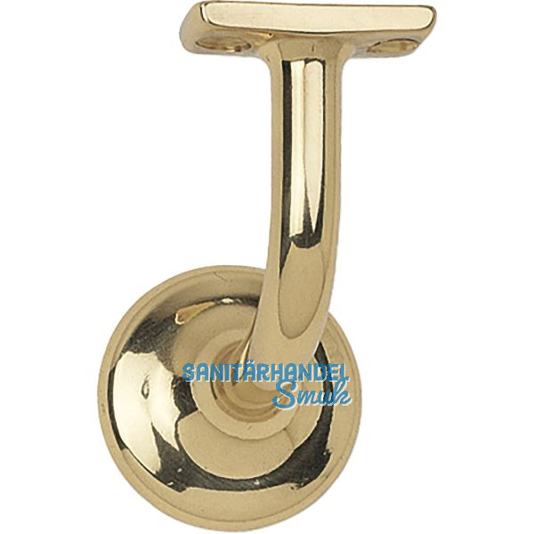 Handlauftr�ger mit Winkel Wandabstand 60 mm, Messing poliert