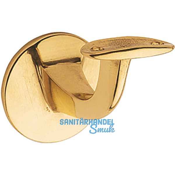 Handlauftr�ger mit gew�lbter Auflage, Wandabstand 65mm, Messing poliert