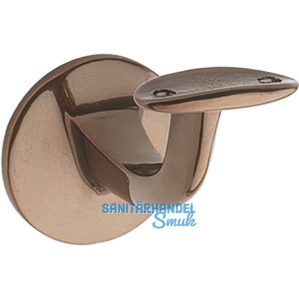 Handlauftr�ger mit gew�lbter Auflage, Wandabstand 65mm, Messing patiniert