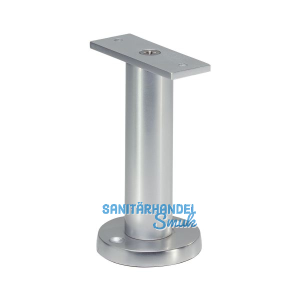 Trennwandst�tze gerade Auflage, Bodenabstand 100mm, Edelstahl matt