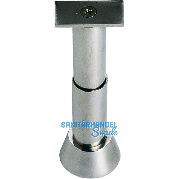 Trennwandst�tze gerade, verstellbar Bodenabstand 100-125 mm, Edelstahl