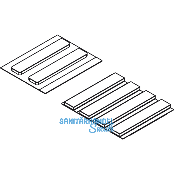 HAWA Junior GP Gleitelemente-Set zu U-F�hrungsschiene Glas 8 mm selbstklebend