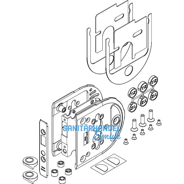 HAWA Toplock Gegenkasten ohne Abdeckkappen inkl. Zentrierset