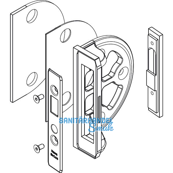 HAWA Toplock Schlie�winkel zur Wandbefestigung ohne Abdeckkappe