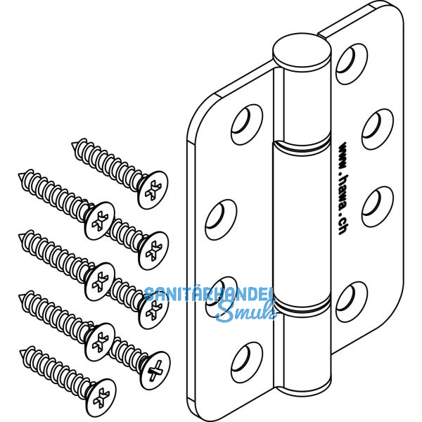 Scharnier HAWACenterfold/Variofold 80/H, m. Schwerlastlagern, Edelstahl