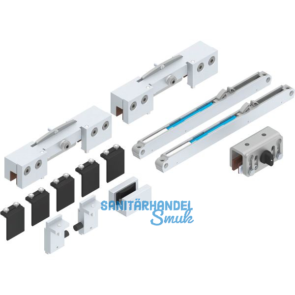 HELM GT-L 80 Beschlagset Glas 8-10,76 mm mit Einzugsd�mpfung silber eloxiert