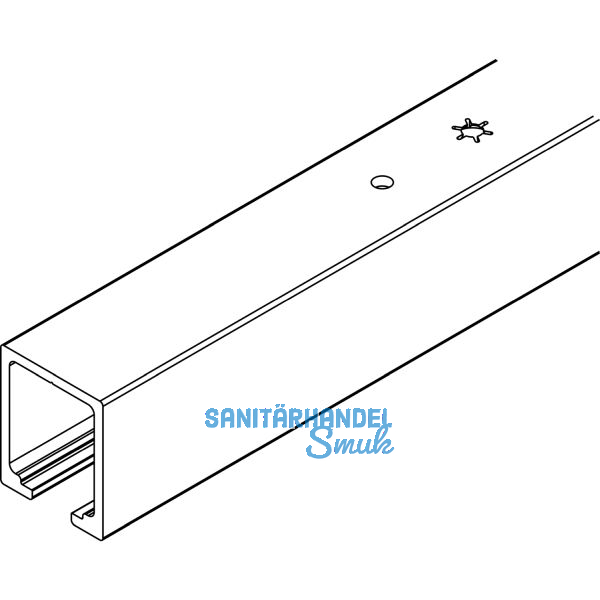 HAWA-Junior 80/100 Laufschiene Deckenmontage L=4000 mm Alu Edelstahl-Effekt