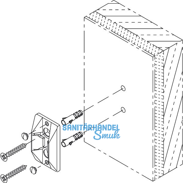 HAWA Zentrierteil Ganzglasschiebet�ren zur Wandmontage grau