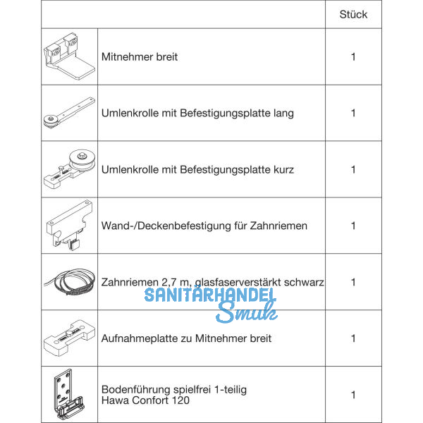 HAWA Junior 80/Z Telescopic 80/2 Teleskopbeschlag Holz 2-fl�gelig