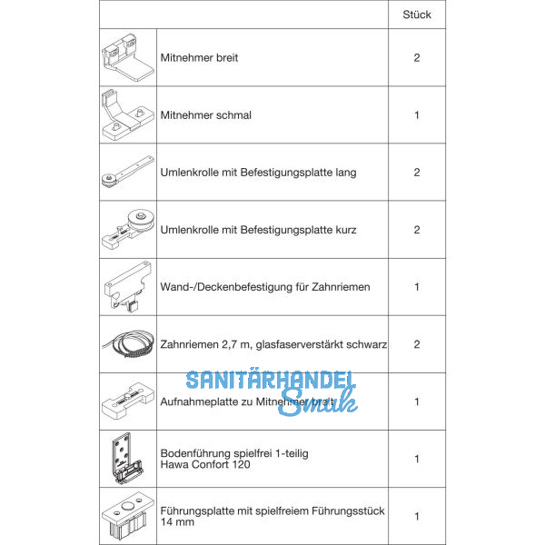 HAWA Junior 80/Z Telescopic 80/3 Teleskopbeschlag Holz 3-fl�gelig